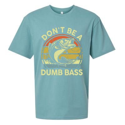 Dad Fishing Dont Be A Dumb Bass Fish Gift Funny Papa Sueded Cloud Jersey T-Shirt