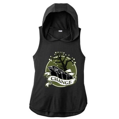 DarwinS Finches Ladies PosiCharge Tri-Blend Wicking Draft Hoodie Tank