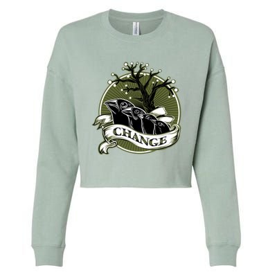 DarwinS Finches Cropped Pullover Crew