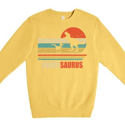 Daddysaurus Fathers Day Gifts T Rex Daddy Saurus Hoodie Premium Crewneck Sweatshirt