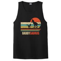 Daddysaurus Fathers Day Gifts T Rex Daddy Saurus Hoodie PosiCharge Competitor Tank