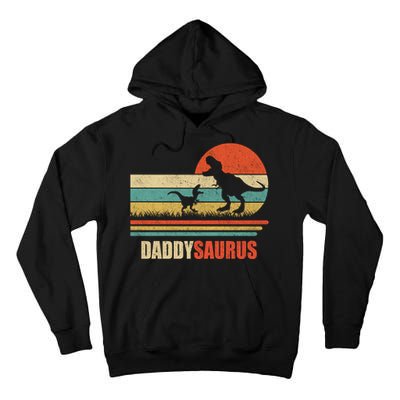 Daddysaurus Fathers Day Gifts T Rex Daddy Saurus Hoodie Tall Hoodie