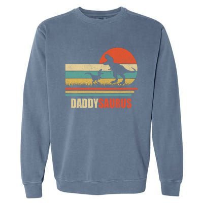 Daddysaurus Fathers Day Gifts T Rex Daddy Saurus Hoodie Garment-Dyed Sweatshirt