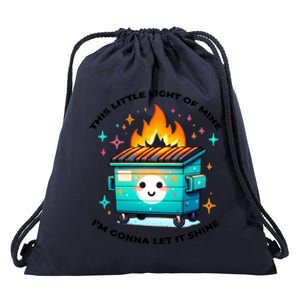 Dumpster Fire Emotional Dumpster Fire This Little Light Of Mine Drawstring Bag