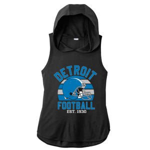 Detroit Football Est 1930 Team Supporter Ladies PosiCharge Tri-Blend Wicking Draft Hoodie Tank