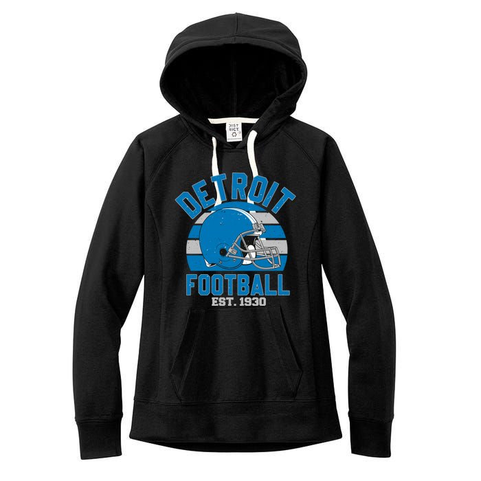 Detroit Football Est 1930 Team Supporter Women's Fleece Hoodie