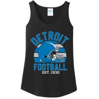 Detroit Football Est 1930 Team Supporter Ladies Essential Tank