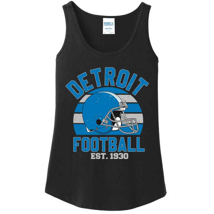 Detroit Football Est 1930 Team Supporter Ladies Essential Tank