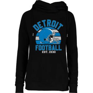 Detroit Football Est 1930 Team Supporter Womens Funnel Neck Pullover Hood