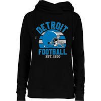 Detroit Football Est 1930 Team Supporter Womens Funnel Neck Pullover Hood