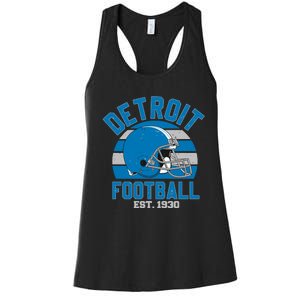 Detroit Football Est 1930 Team Supporter Women's Racerback Tank