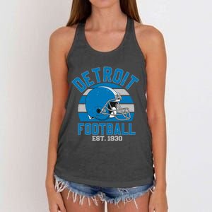 Detroit Football Est 1930 Team Supporter Women's Knotted Racerback Tank