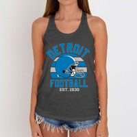 Detroit Football Est 1930 Team Supporter Women's Knotted Racerback Tank