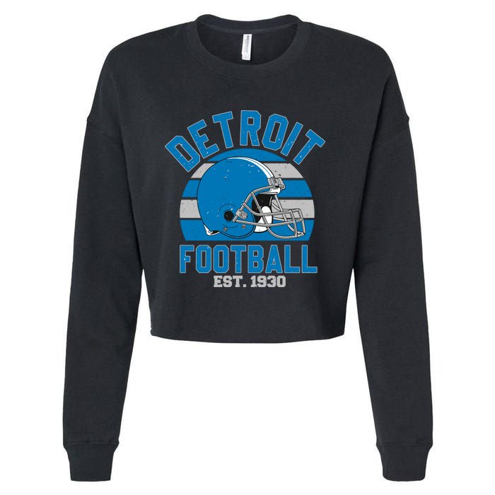 Detroit Football Est 1930 Team Supporter Cropped Pullover Crew