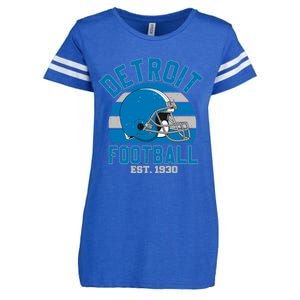 Detroit Football Est 1930 Team Supporter Enza Ladies Jersey Football T-Shirt