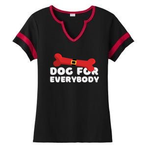 Dog For Everybody Santa Sled Funny Christmas Dogs Ladies Halftime Notch Neck Tee