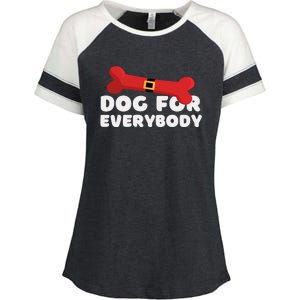 Dog For Everybody Santa Sled Funny Christmas Dogs Enza Ladies Jersey Colorblock Tee