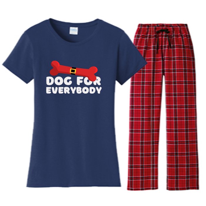 Dog For Everybody Santa Sled Funny Christmas Dogs Women's Flannel Pajama Set