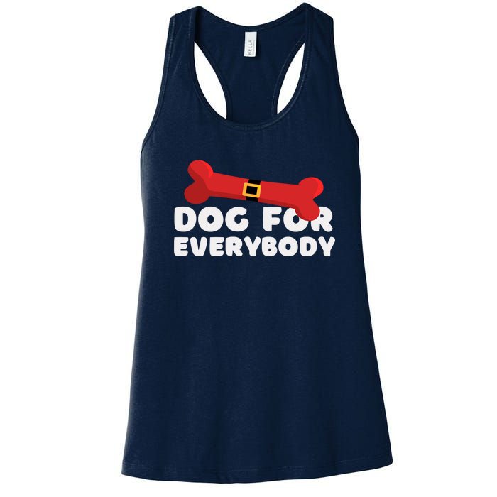 Dog For Everybody Santa Sled Funny Christmas Dogs Women's Racerback Tank