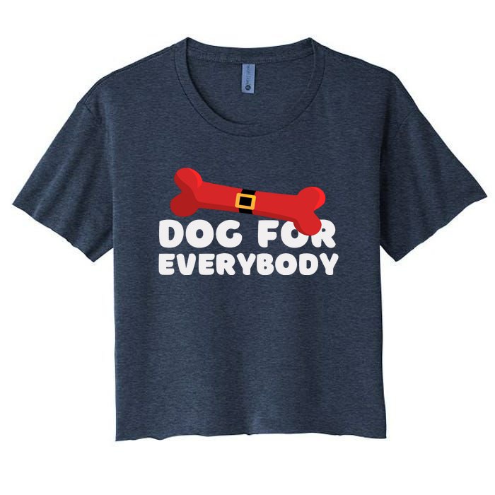 Dog For Everybody Santa Sled Funny Christmas Dogs Women's Crop Top Tee