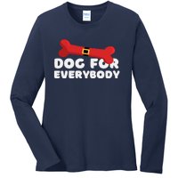 Dog For Everybody Santa Sled Funny Christmas Dogs Ladies Long Sleeve Shirt