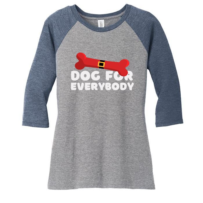 Dog For Everybody Santa Sled Funny Christmas Dogs Women's Tri-Blend 3/4-Sleeve Raglan Shirt