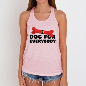 Dog For Everybody Santa Sled Funny Christmas Dogs Women's Knotted Racerback Tank