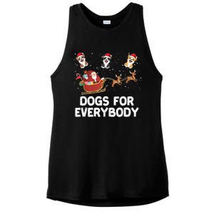 Dogs For Everybody Festive Christmas Santa Xmas Funny Ugly Ladies PosiCharge Tri-Blend Wicking Tank