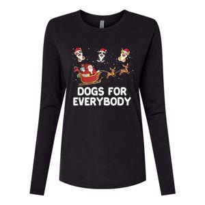 Dogs For Everybody Festive Christmas Santa Xmas Funny Ugly Womens Cotton Relaxed Long Sleeve T-Shirt