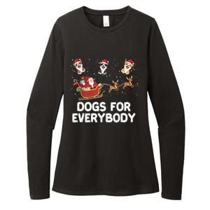 Dogs For Everybody Festive Christmas Santa Xmas Funny Ugly Womens CVC Long Sleeve Shirt