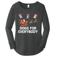 Dogs For Everybody Festive Christmas Santa Xmas Funny Ugly Women's Perfect Tri Tunic Long Sleeve Shirt