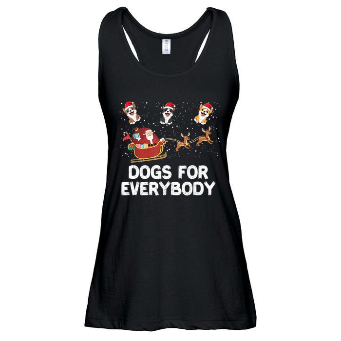 Dogs For Everybody Festive Christmas Santa Xmas Funny Ugly Ladies Essential Flowy Tank