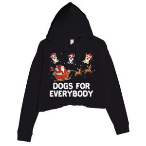 Dogs For Everybody Festive Christmas Santa Xmas Funny Ugly Crop Fleece Hoodie