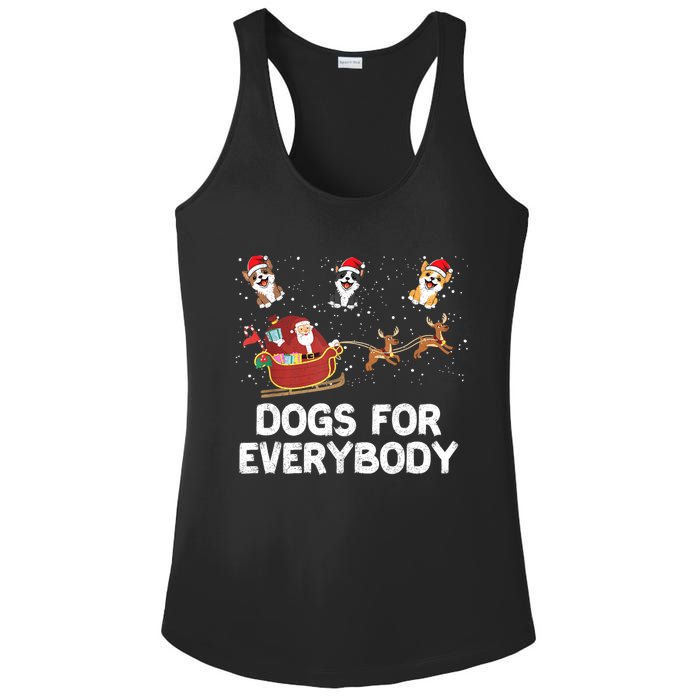 Dogs For Everybody Festive Christmas Santa Xmas Funny Ugly Ladies PosiCharge Competitor Racerback Tank