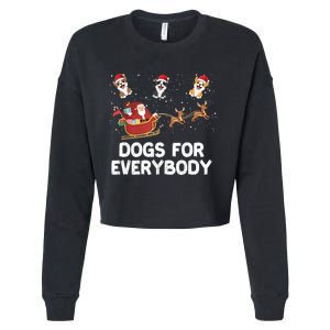 Dogs For Everybody Festive Christmas Santa Xmas Funny Ugly Cropped Pullover Crew