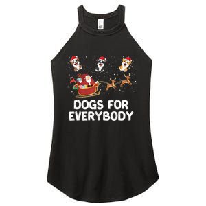 Dogs For Everybody Festive Christmas Santa Xmas Funny Ugly Women's Perfect Tri Rocker Tank