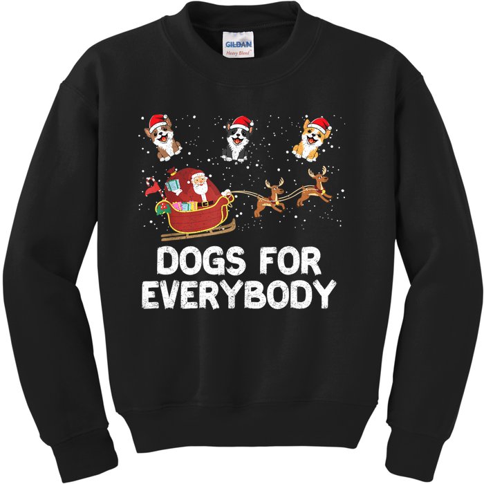 Dogs For Everybody Festive Christmas Santa Xmas Funny Ugly Kids Sweatshirt