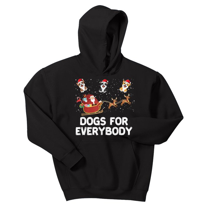 Dogs For Everybody Festive Christmas Santa Xmas Funny Ugly Kids Hoodie