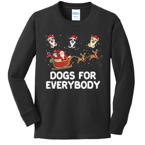 Dogs For Everybody Festive Christmas Santa Xmas Funny Ugly Kids Long Sleeve Shirt