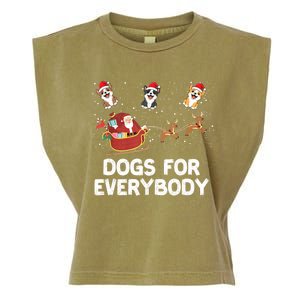 Dogs For Everybody Festive Christmas Santa Xmas Funny Ugly Garment-Dyed Women's Muscle Tee