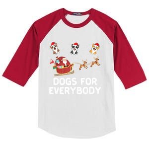 Dogs For Everybody Festive Christmas Santa Xmas Funny Ugly Kids Colorblock Raglan Jersey