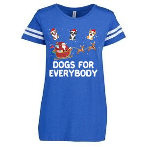 Dogs For Everybody Festive Christmas Santa Xmas Funny Ugly Enza Ladies Jersey Football T-Shirt