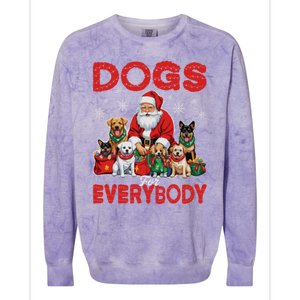 Dog For Everybody Santa Christmas Xmas Funny Dog Lovers Great Gift Colorblast Crewneck Sweatshirt