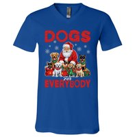 Dog For Everybody Santa Christmas Xmas Funny Dog Lovers Great Gift V-Neck T-Shirt