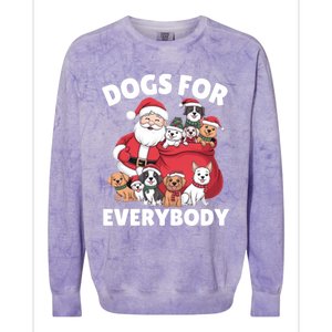 Dogs For Everybody Dog Lover Santa Claus Christmas Xmas Great Gift Colorblast Crewneck Sweatshirt