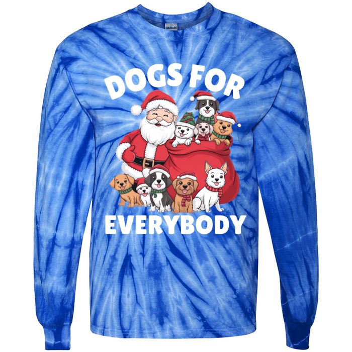 Dogs For Everybody Dog Lover Santa Claus Christmas Xmas Great Gift Tie-Dye Long Sleeve Shirt