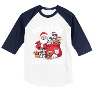 Dogs For Everybody Dog Lover Santa Claus Christmas Xmas Great Gift Baseball Sleeve Shirt