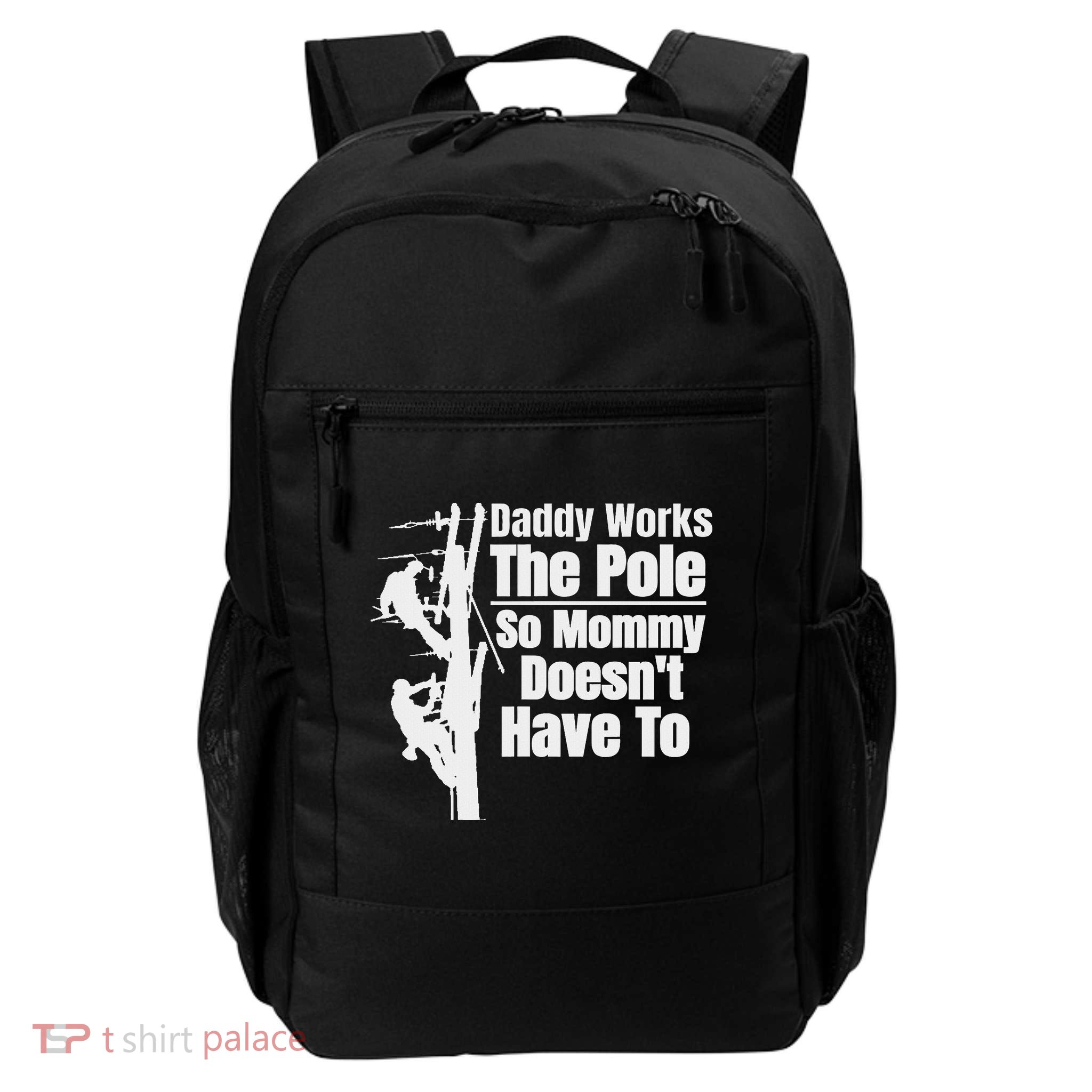 Dads Funny Electrical Lineman Gear Husband & Lineman Wife Daily Commute Backpack