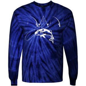 Dad Fishing Fisherman Daddy Fathers Day Gift Tie-Dye Long Sleeve Shirt