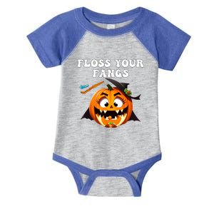 Dental Funny Floss Your Fangs Dentist Halloween Infant Baby Jersey Bodysuit